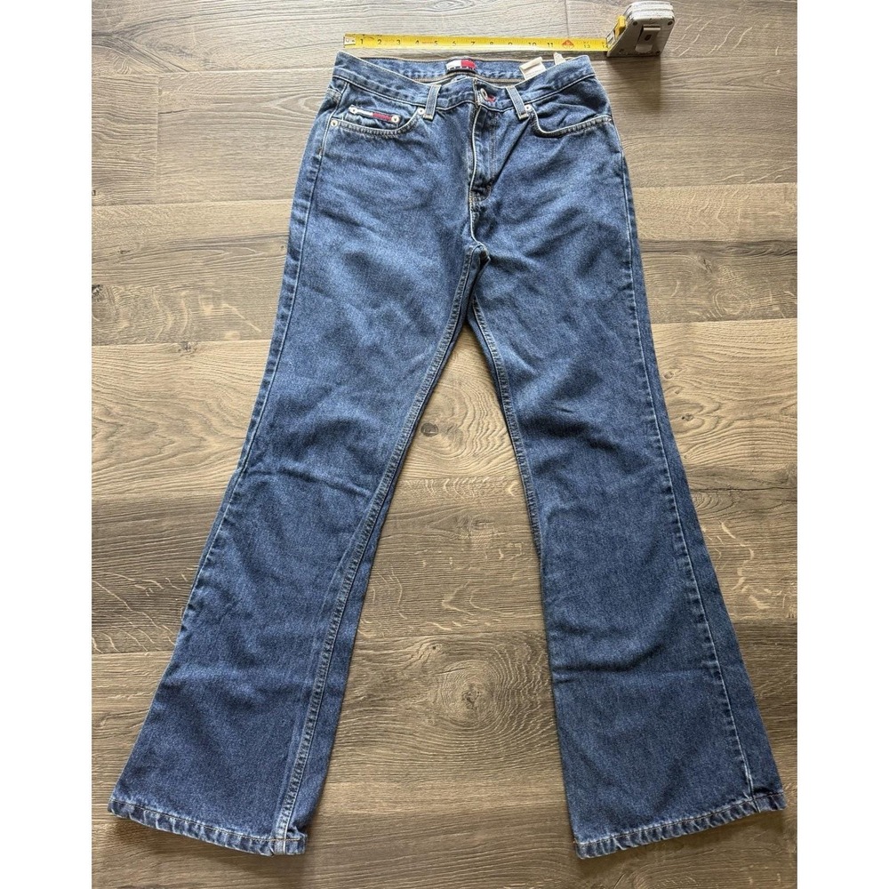 VTG Tommy Hilfiger Classic Jeans Flag Logo Women 7 Denim 90s Straight Leg Y2K